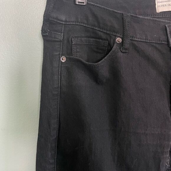 Abercrombie & Fitch Black Super Skinny Cropped Jeans Size 12 - Picture 3 of 8